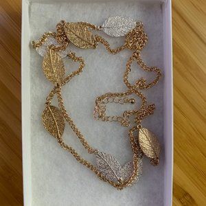Gold leaf statement necklace